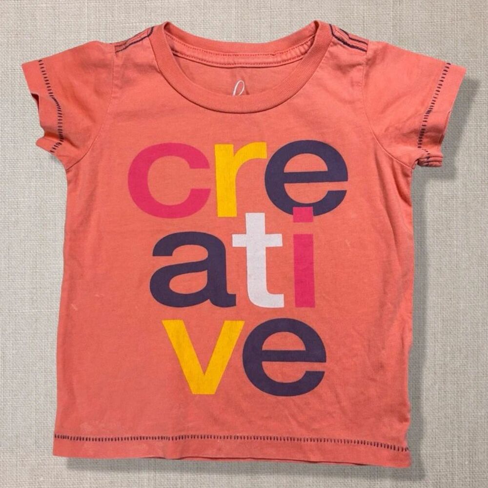 PEEK Girls 6-12M Creative Matisse Quote Pima Cotton Graphic Tee Coral